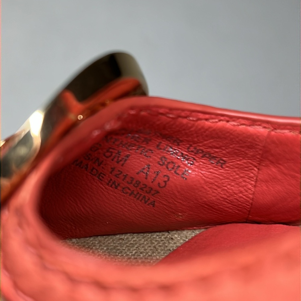 Tory Burch Amanda Off White/Pink Leather And Canvas PepToes Wedges Woman’s 6.5M - Picture 11 of 16